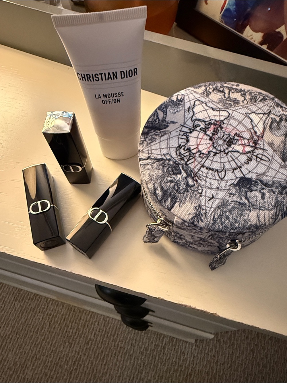 NWT Dior Rouge Lipsticks with travel cleanser and jewlery case